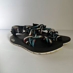 Chaco Women's ZCloud X2 Sport Sandal Aqua Coral Red White Blue J107128 Size 8 US